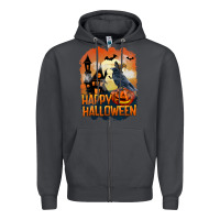 Smoke Happy Halloween With Crow Zipper Hoodie - LillyAllenDesigns