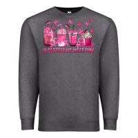 Charcoal Heather In October We Wear Pink with Breast Cancer Coffee Premium Sweatshirt - texasbilliewilder