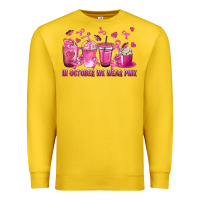 Lemon In October We Wear Pink with Breast Cancer Coffee Premium Sweatshirt - texasbilliewilder