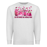 Oatmeal Heather In October We Wear Pink with Breast Cancer Coffee Premium Sweatshirt - texasbilliewilder