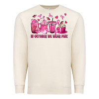 Sandshell In October We Wear Pink with Breast Cancer Coffee Premium Sweatshirt - texasbilliewilder