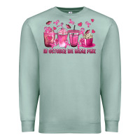 Seafoam In October We Wear Pink with Breast Cancer Coffee Premium Sweatshirt - texasbilliewilder