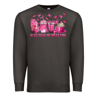 Smoke In October We Wear Pink with Breast Cancer Coffee Premium Sweatshirt - texasbilliewilder