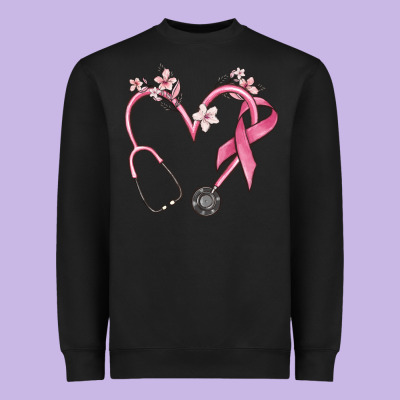 Stethoscope Nurse Medical Breast Cancer Awareness Heavyweight Sweatshirt Designed By Maliassmallbusiness