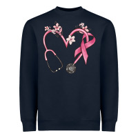 Navy stethoscope nurse medical breast cancer awareness Heavyweight Sweatshirt - MaliasSmallBusiness