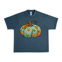 Midnight Navy blue plaid autumn pumpkin Urban Heavy Tee - Jasminsmagicworld