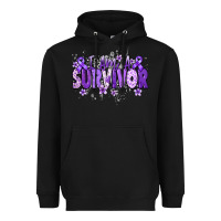 Black I am a survivor purple ribbon Heavyweight Hoodie - NancyCooperArtShop