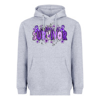 Heather Grey I am a survivor purple ribbon Heavyweight Hoodie - NancyCooperArtShop