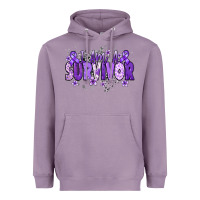 I Am A Survivor Purple Ribbon Heavyweight Hoodie | Teevron