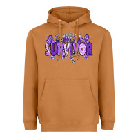 Meerkat I am a survivor purple ribbon Heavyweight Hoodie - NancyCooperArtShop