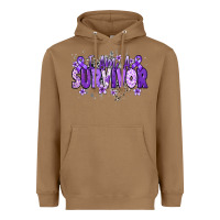 Toasted Coconut I am a survivor purple ribbon Heavyweight Hoodie - NancyCooperArtShop