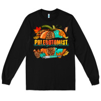 Black Phlebotomist pumpkin Long Sleeve Tee - NancyCooperArtShop