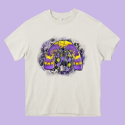 Halloween Rainbow Heavy Core Tee Designed By Cowhidedigitalart