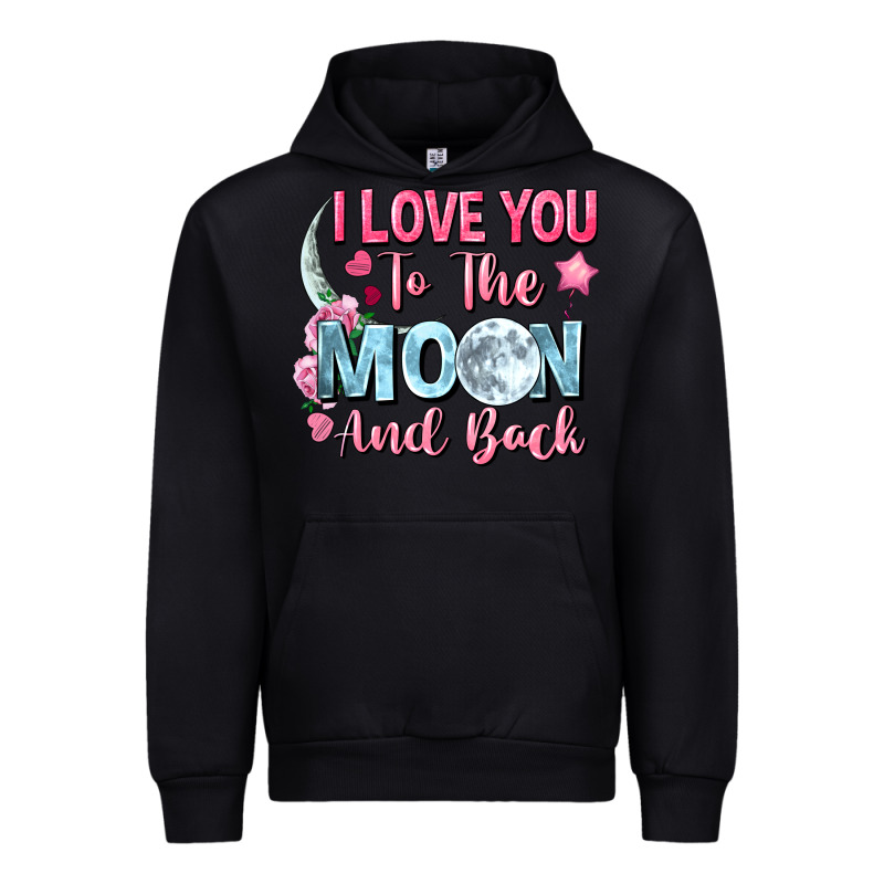 I Love You To The Moon And Back Valentine's Day Urban Hoodie by FaDigitalArtStudio | Teevron