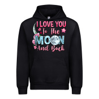 Black I love you to the moon and back Valentine's Day Urban Hoodie - FaDigitalArtStudio