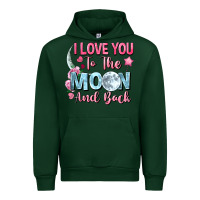 Forest Green I love you to the moon and back Valentine's Day Urban Hoodie - FaDigitalArtStudio