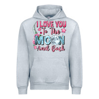 Heather Grey I love you to the moon and back Valentine's Day Urban Hoodie - FaDigitalArtStudio
