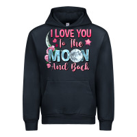 Navy I love you to the moon and back Valentine's Day Urban Hoodie - FaDigitalArtStudio