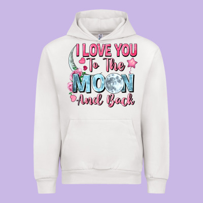 I Love You To The Moon And Back Valentine's Day Urban Hoodie Designed By Fadigitalartstudio