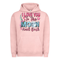 Pigment Salmon I love you to the moon and back Valentine's Day Urban Hoodie - FaDigitalArtStudio