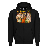 Black welcome fall with dogs Zipper Hoodie - LillyAllenDesigns
