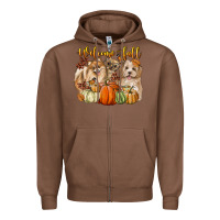 Chestnut welcome fall with dogs Zipper Hoodie - LillyAllenDesigns