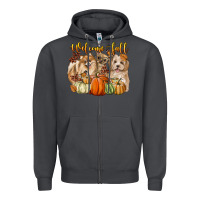 Smoke welcome fall with dogs Zipper Hoodie - LillyAllenDesigns