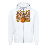 White welcome fall with dogs Zipper Hoodie - LillyAllenDesigns