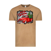 Merry Christmas Red Truck Christmas Trees Vintage Tee | Teevron