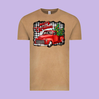 Merry Christmas Red Truck Christmas Trees Vintage Tee Designed By Jasminsmagicworld
