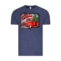 Vintage Denim merry christmas red truck christmas trees Vintage Tee - Jasminsmagicworld