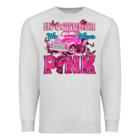 Dove Grey In October We Wear Pink Truck Premium Sweatshirt - texasbilliewilder