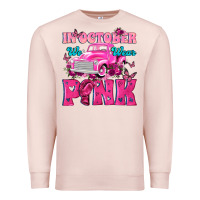 Pale Pink In October We Wear Pink Truck Premium Sweatshirt - texasbilliewilder