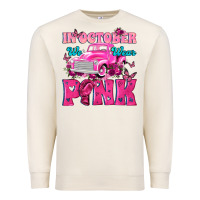 Sandshell In October We Wear Pink Truck Premium Sweatshirt - texasbilliewilder