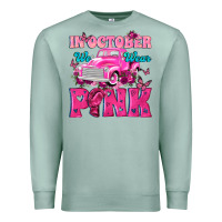 Seafoam In October We Wear Pink Truck Premium Sweatshirt - texasbilliewilder