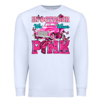 White In October We Wear Pink Truck Premium Sweatshirt - texasbilliewilder