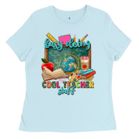 Baby Blue busy doing cool teacher stuff Ladies Tee - Zillion Design Studio