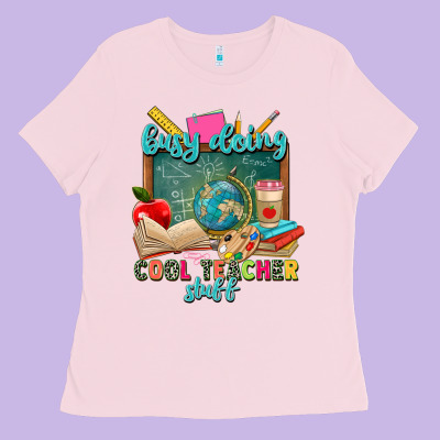 Busy Doing Cool Teacher Stuff Ladies Tee Designed By Zillion Design Studio