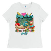 White busy doing cool teacher stuff Ladies Tee - Zillion Design Studio