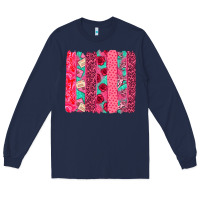Navy valentines day brushstroke Long Sleeve Tee - NancyCooperArtShop