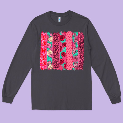 Valentines Day Brushstroke Long Sleeve Tee Designed By Nancycooperartshop