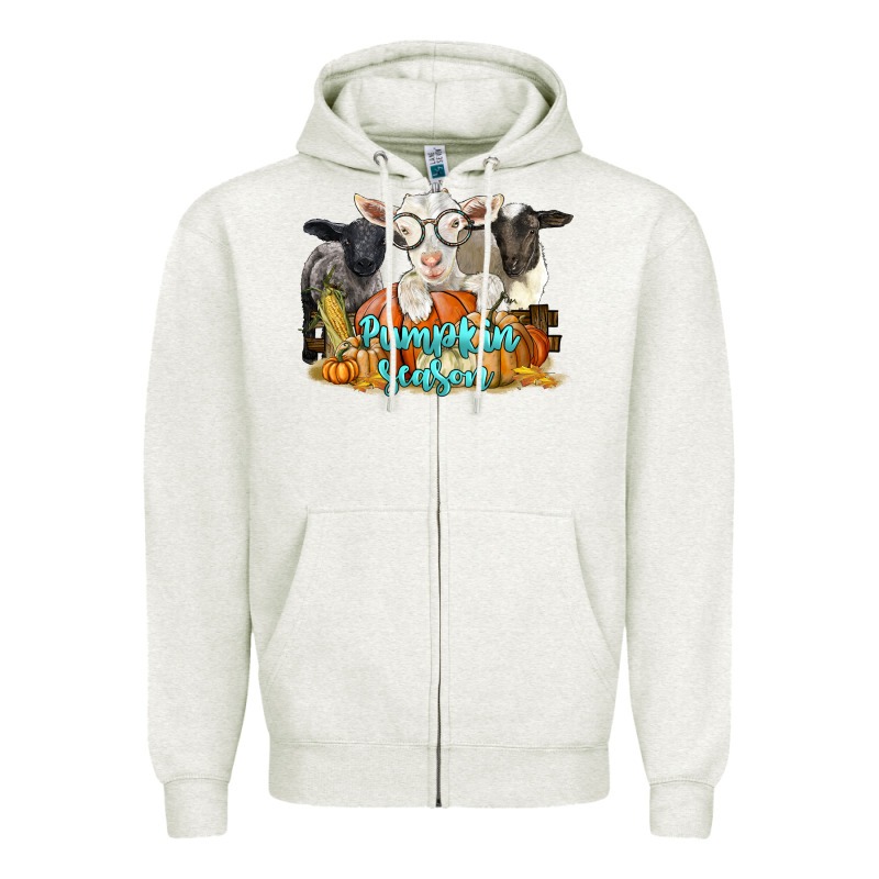 Pumpkin Season With Baby Sheeps And Goat Zipper Hoodie by LillyAllenDesigns | Teevron