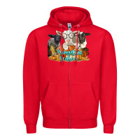 Red pumpkin season with baby sheeps and goat Zipper Hoodie - LillyAllenDesigns