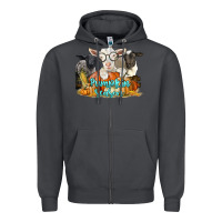 Smoke pumpkin season with baby sheeps and goat Zipper Hoodie - LillyAllenDesigns