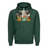 Sports Green pumpkin season with baby sheeps and goat Zipper Hoodie - LillyAllenDesigns
