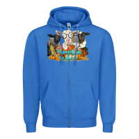 True Royal pumpkin season with baby sheeps and goat Zipper Hoodie - LillyAllenDesigns