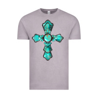 Vintage Zinc western turquoise gemstone cross Vintage Tee - BarkalooDesign