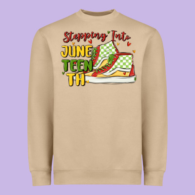 Stepping Into Juneteenth Heavyweight Sweatshirt Designed By Maliassmallbusiness