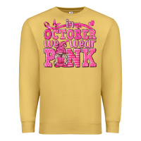 Antique Gold In October We Wear Pink with Gnome Premium Sweatshirt - texasbilliewilder