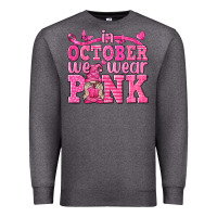 Charcoal Heather In October We Wear Pink with Gnome Premium Sweatshirt - texasbilliewilder